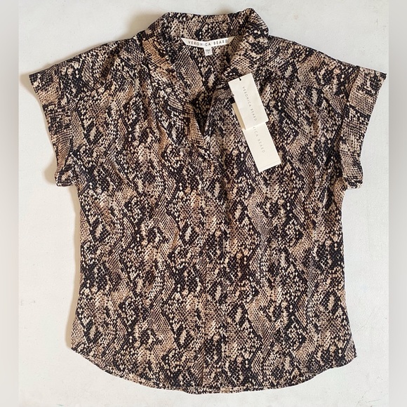 Veronica Beard Tops - NWT Veronica Beard Snake Print Merci Blouse 100% Silk Blouse